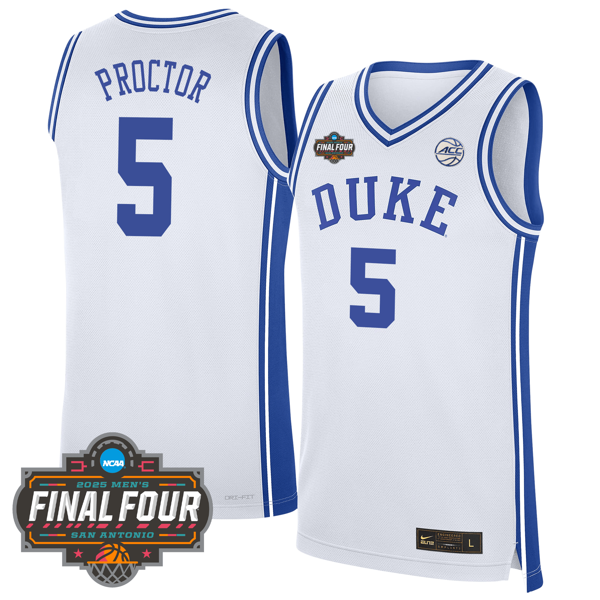 Custom DUKE Basketball 24/25 Jersey - Final Four Patch