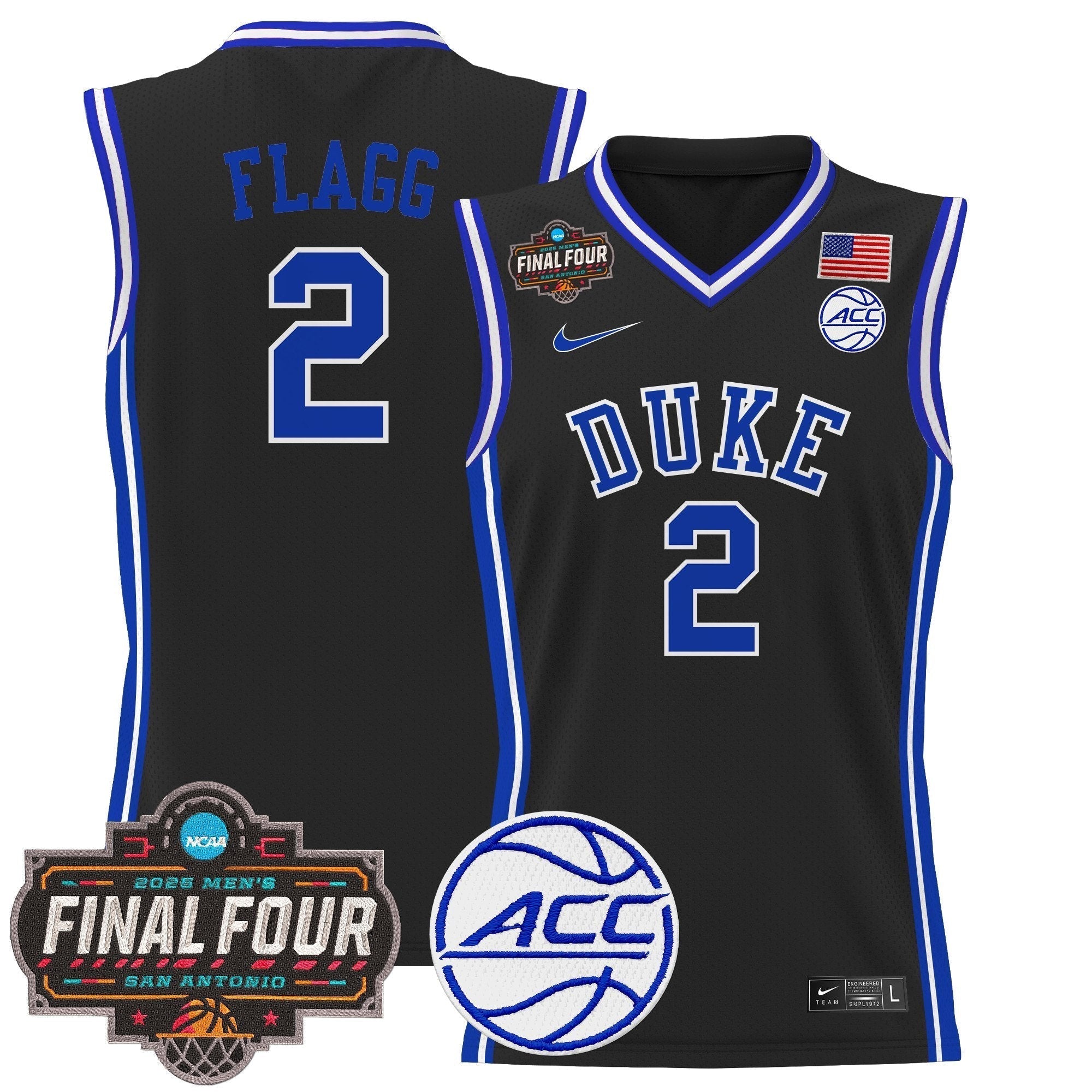 DUKE 2025 Final Four Patch Basketball Jersey - Stitched