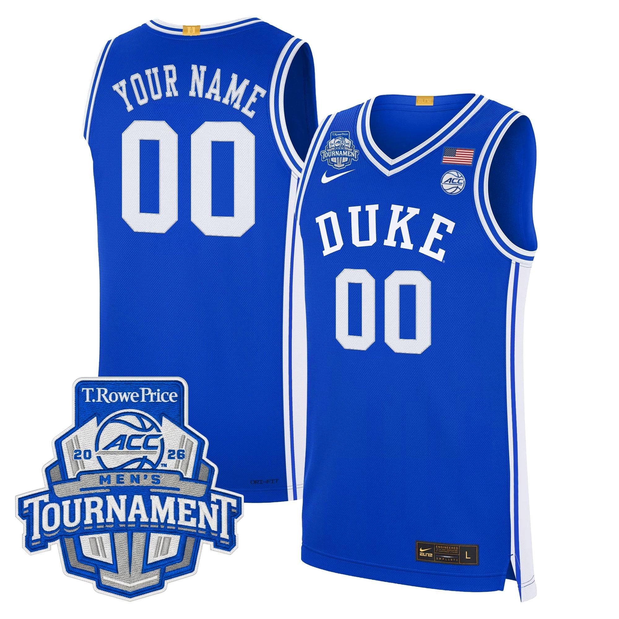 DUKE 2026 ACC Conference Tournament Champions Custom Basketball Jersey - Stitched