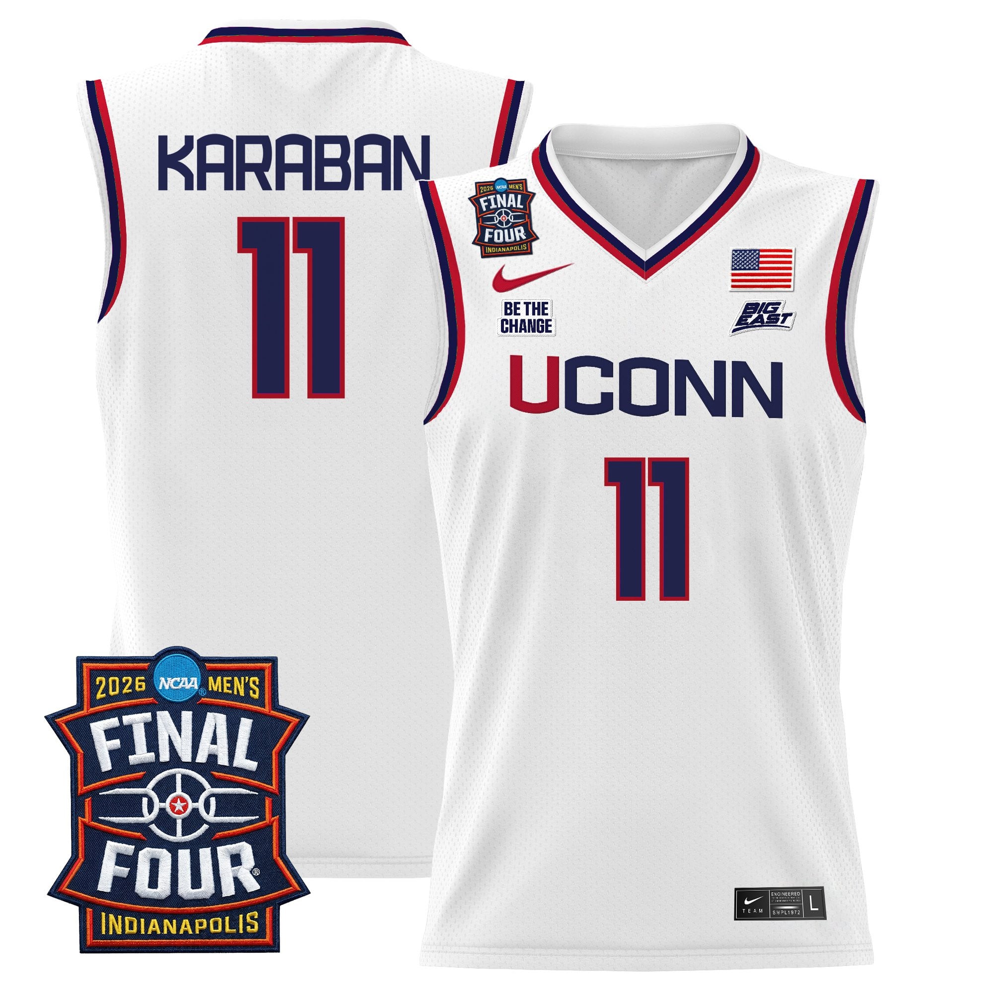 UCONN 2026 Final Four Patch Basketball Jersey - Stitched
