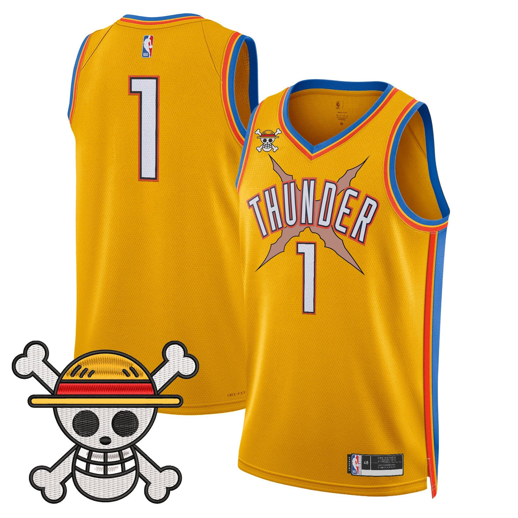 Men's Oklahoma City Thunder x One Piece Swingman Jersey- Stitched