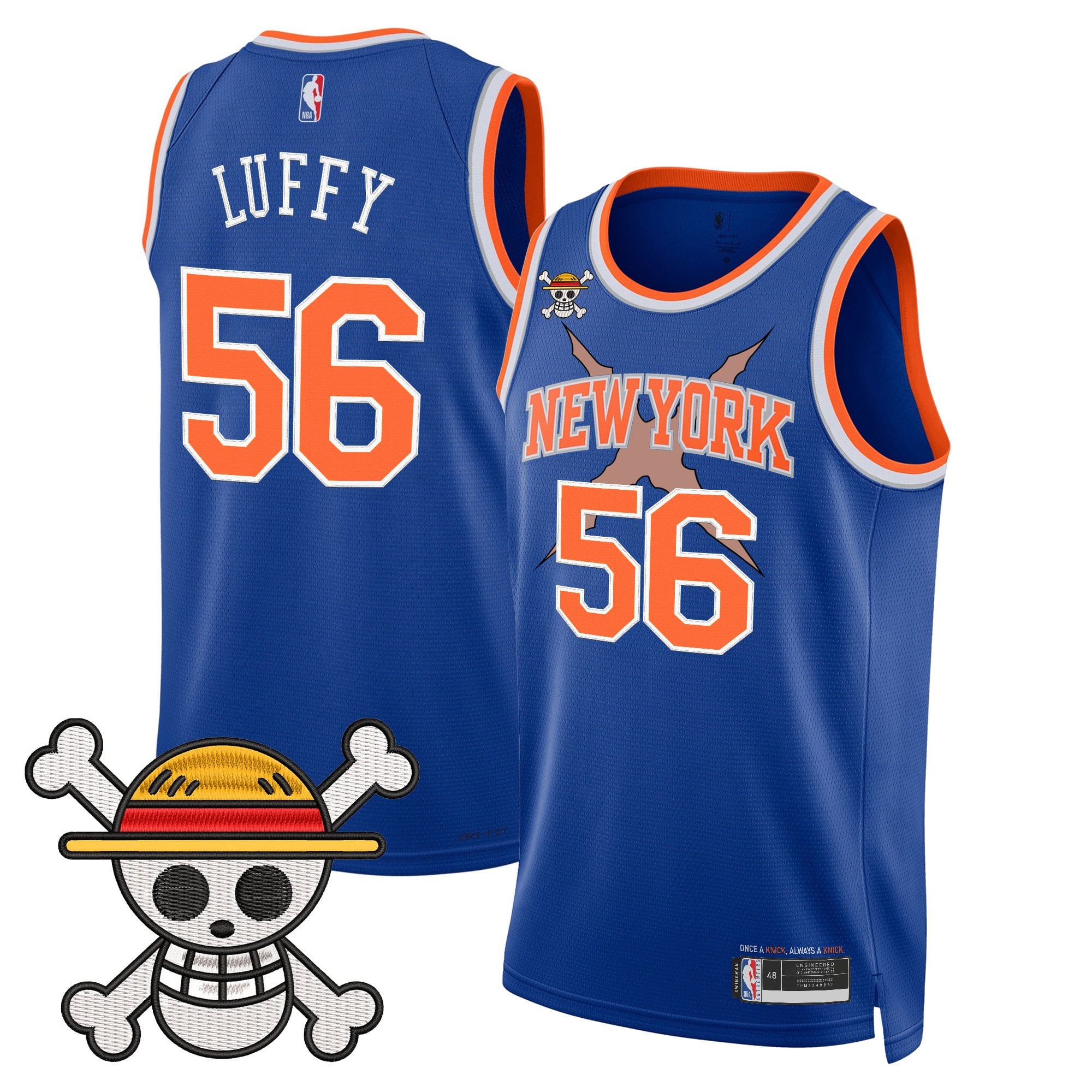 NYK x One Piece Swingman Jersey- Stitched