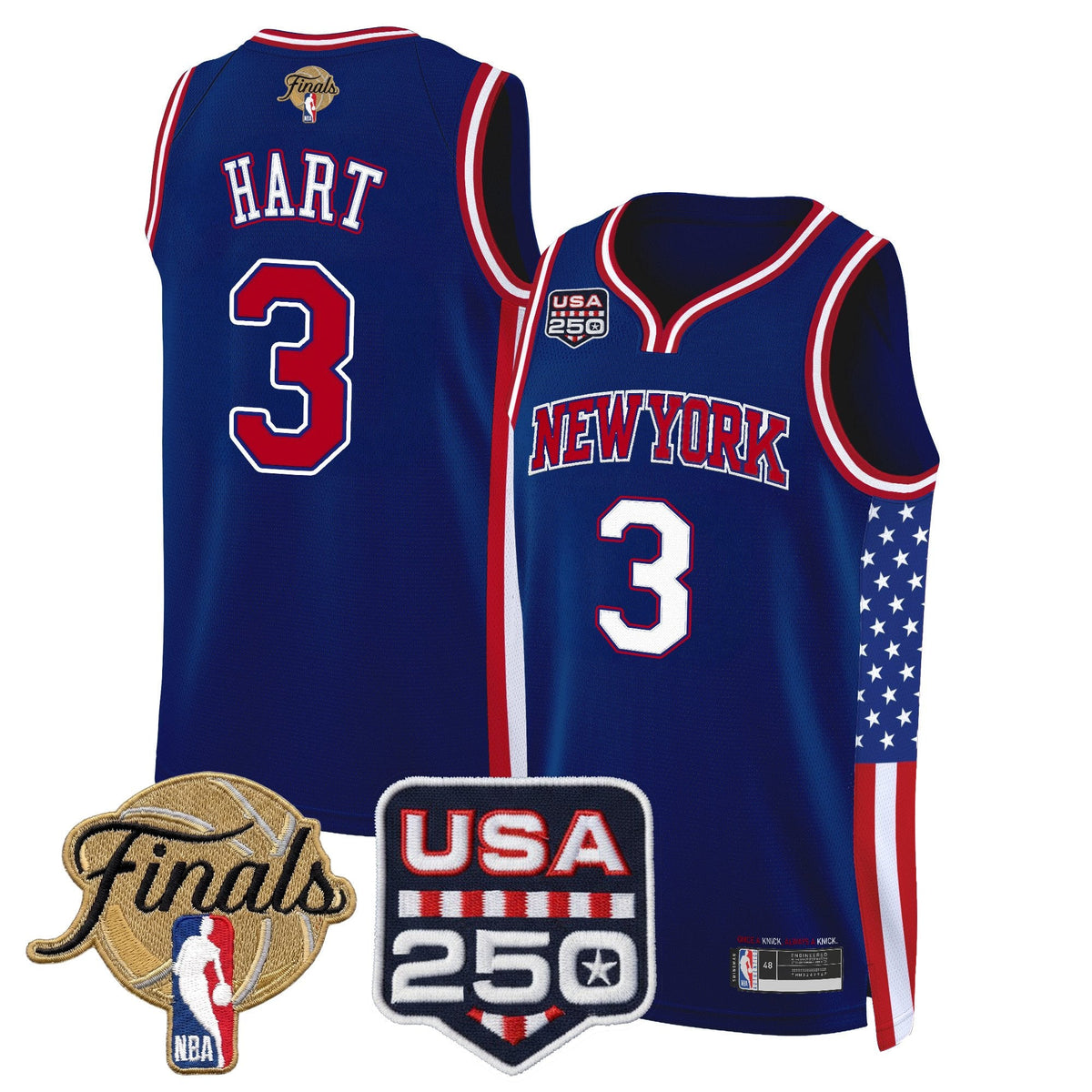 Men's New York Knicks "America 250 Edition" 2026 Finals Patch Swingman Jersey - All Stitched
