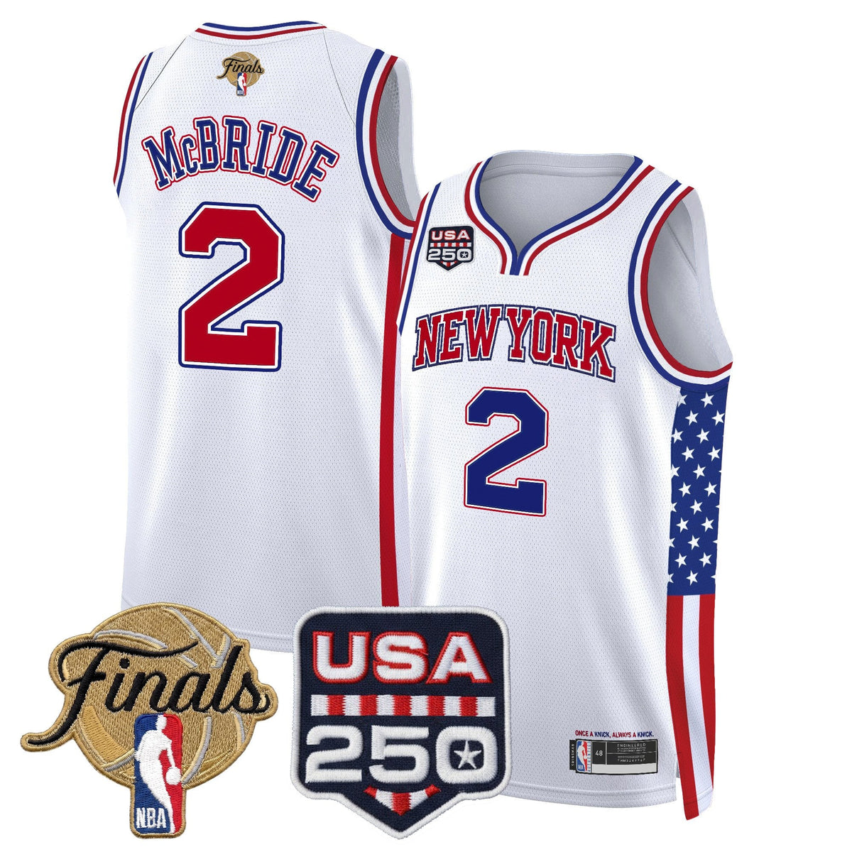 Men's New York Knicks "America 250 Edition" 2026 Finals Patch Swingman Jersey - All Stitched