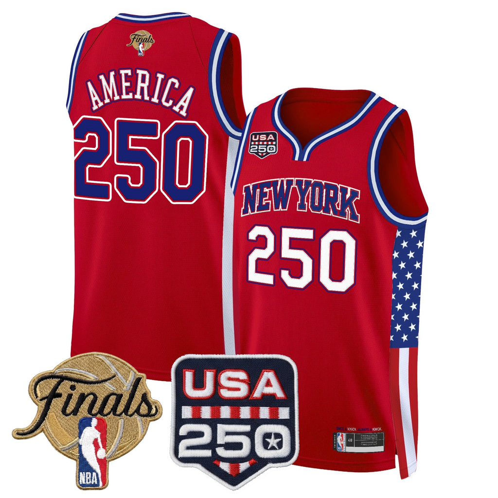 Men's New York Knicks "America 250 Edition" 2026 Finals Patch Swingman Jersey - All Stitched