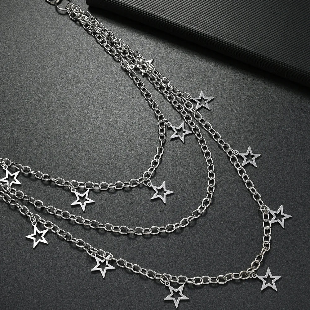 Minimalist Trendy, Fashionable Men And Women's Hip-hop Rock Star Pants Chain, Multi-layer Chain, Casual Punk Jeans Waist Chain