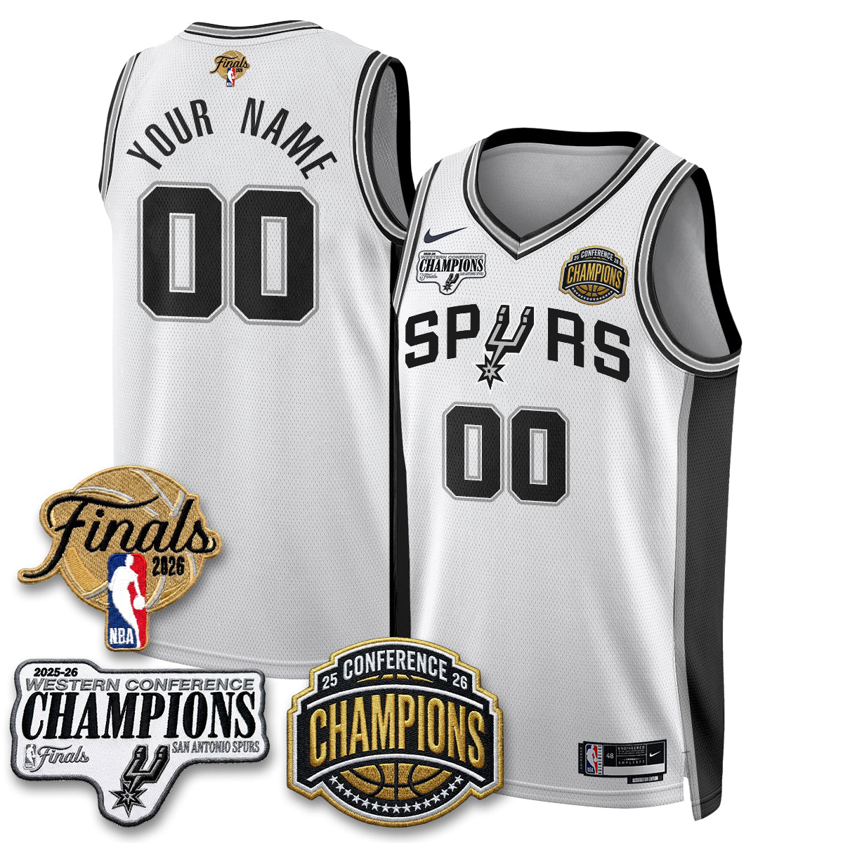 SAS 2026 NBA Western Conference Champions Vapor Custom Jersey - Stitched