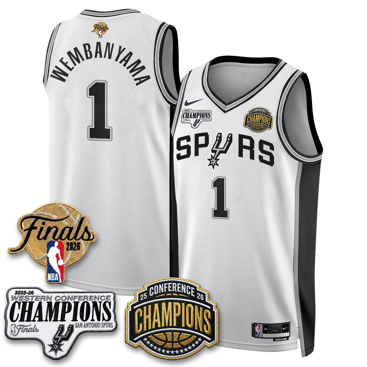 SAS 2026 NBA Western Conference Champions Vapor Jersey - Stitched