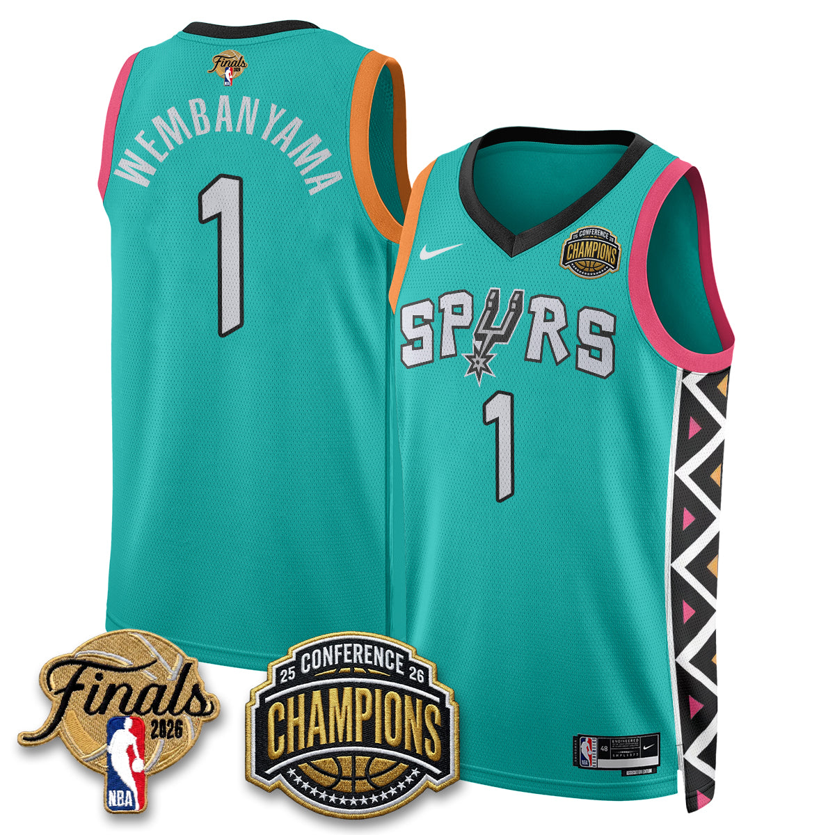 SAS 2026 NBA Western Conference Champions Vapor City 22/23 Edition Jersey - Stitched