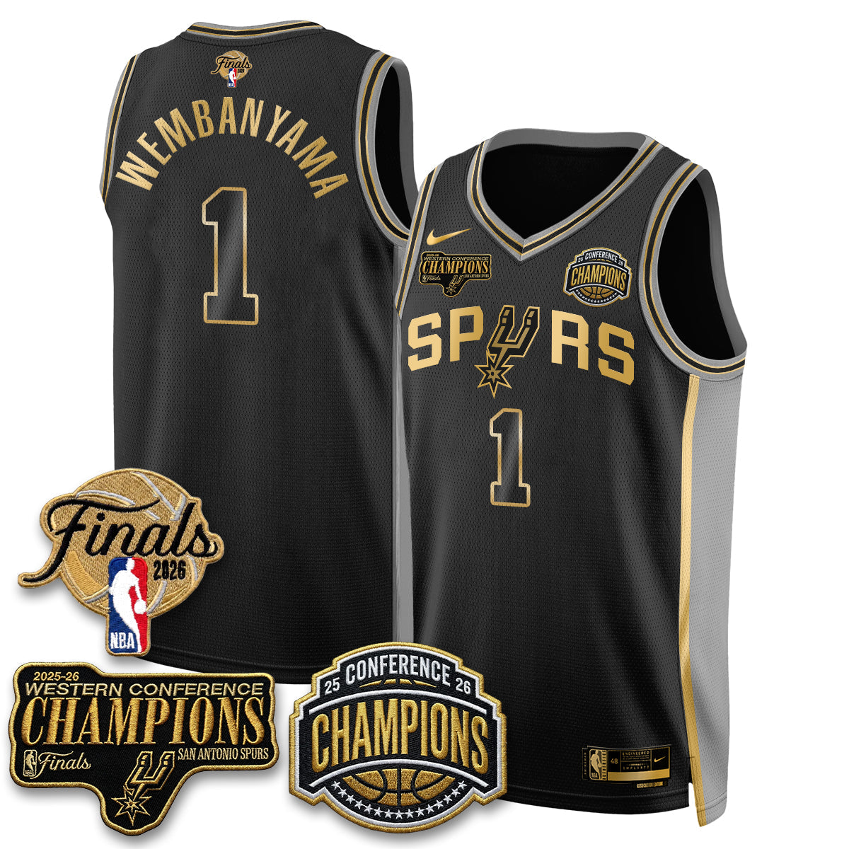 SAS 2026 NBA Western Conference Champions Vapor Special Edition Jersey - Stitched (1)