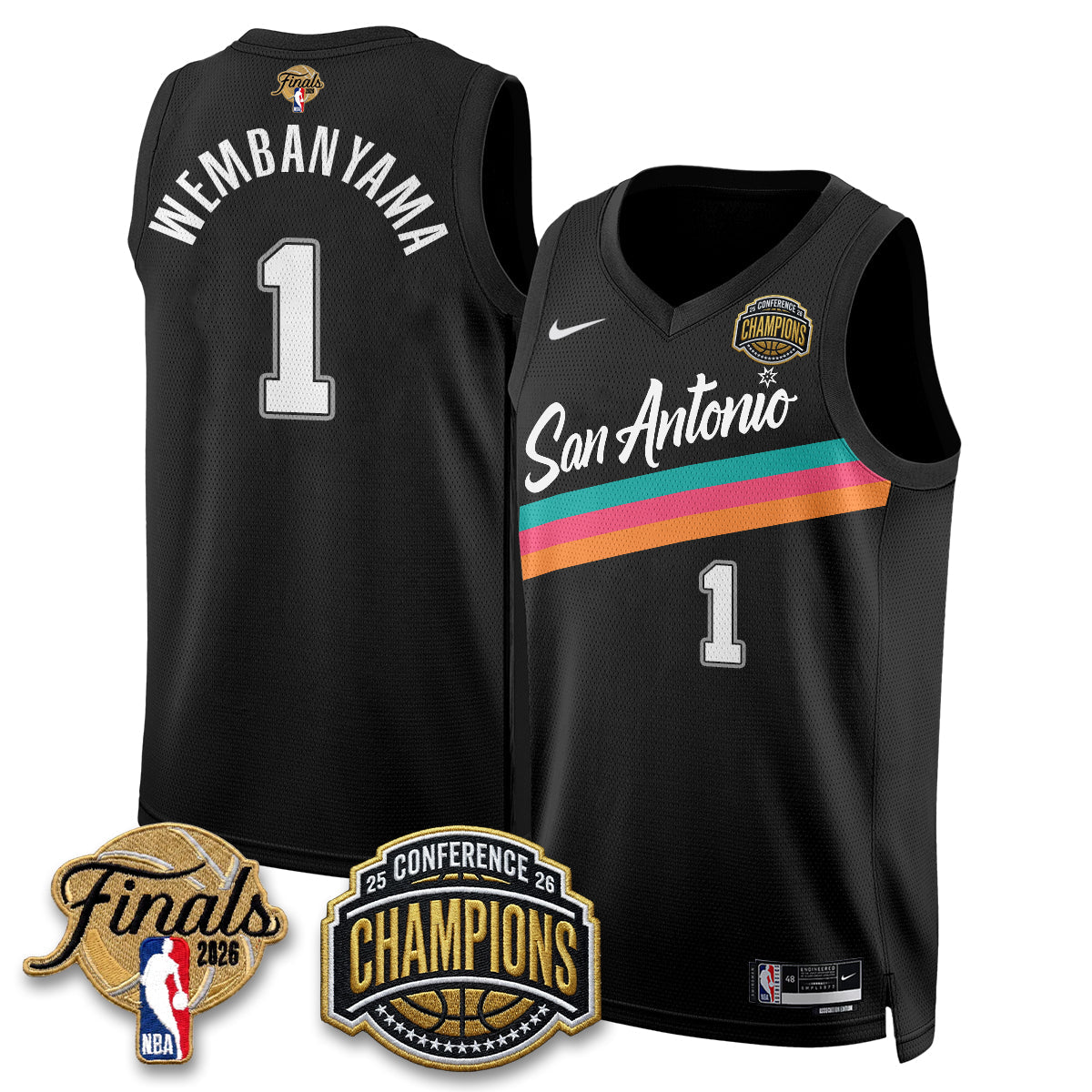SAS 2026 NBA Western Conference Champions Vapor City 25/26 Edition Jersey - Stitched